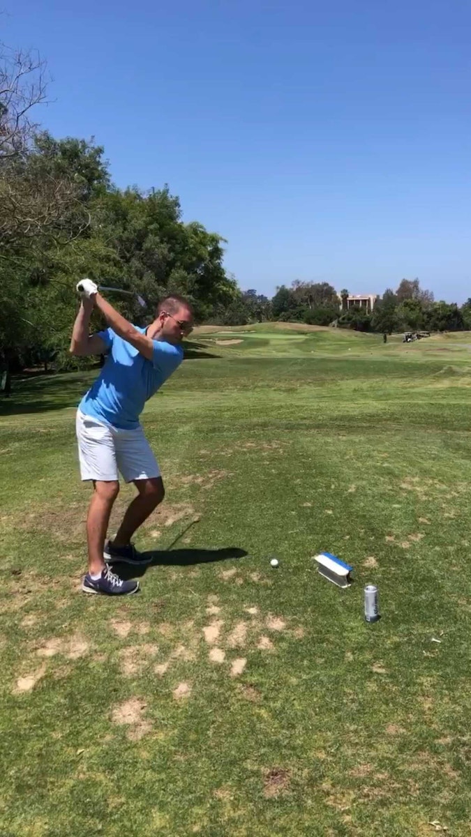 Mike teeing off a game of golf